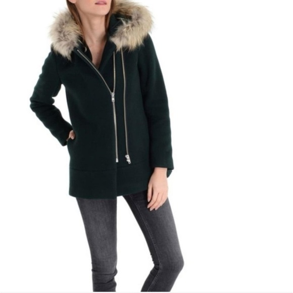 SANDRO Manoli Fur Trim Wool Leather Coat - Picture 4 of 10